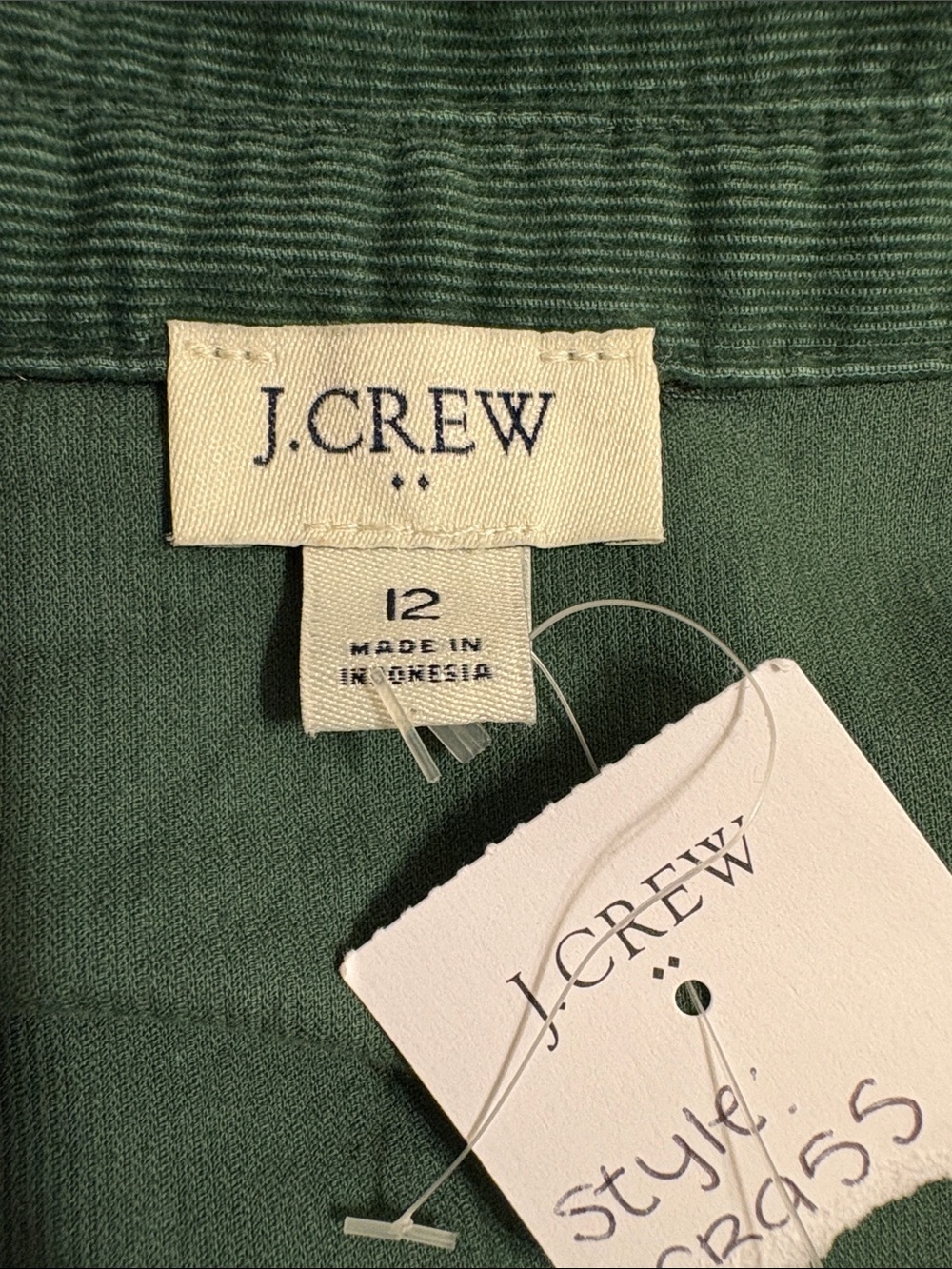 NWT J Crew Forest Green Long Sleeve Corduroy Dress 12 - Picture 5 of 14